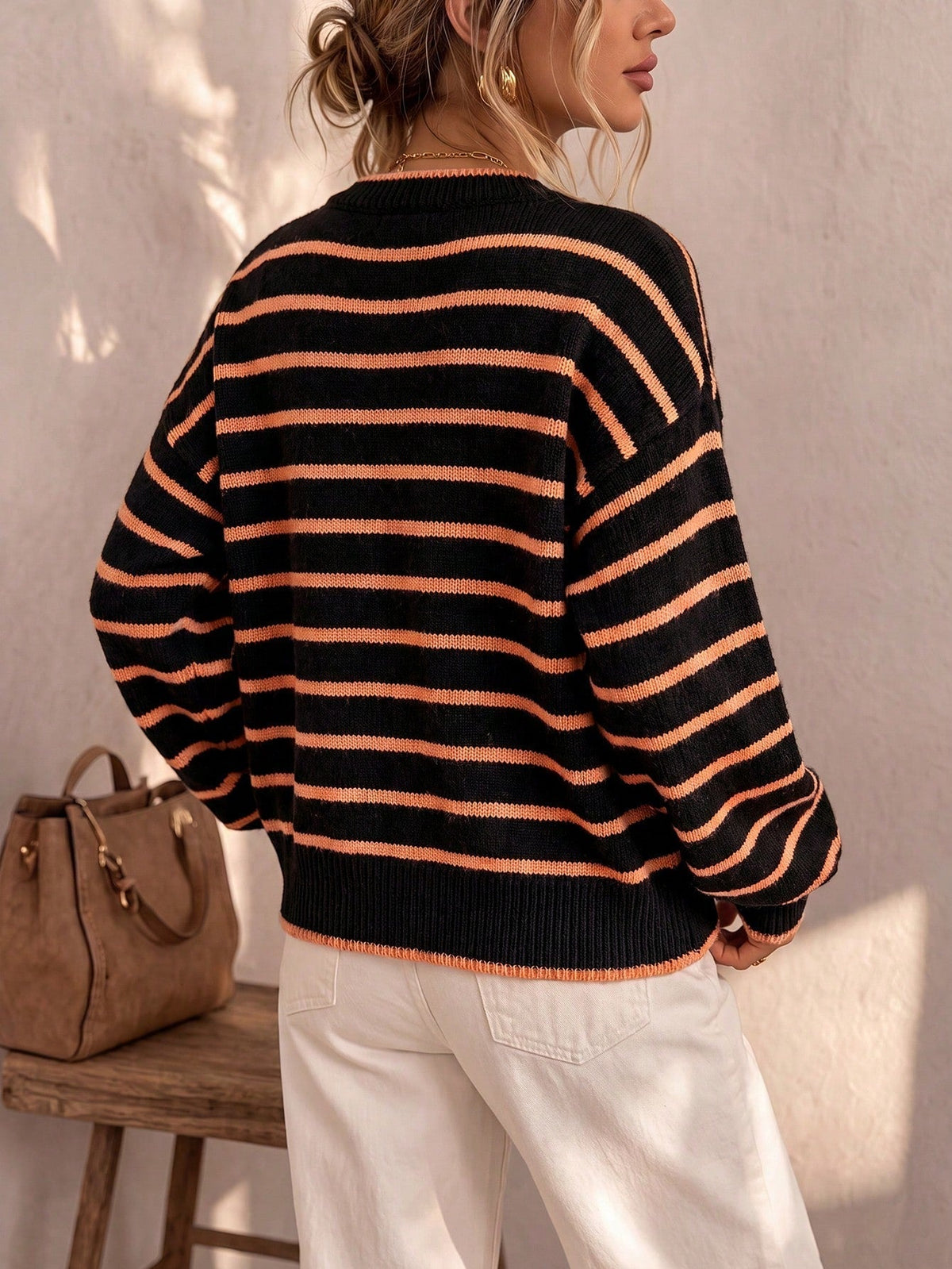 Astrid - Striped Knit Cardigan with Pockets