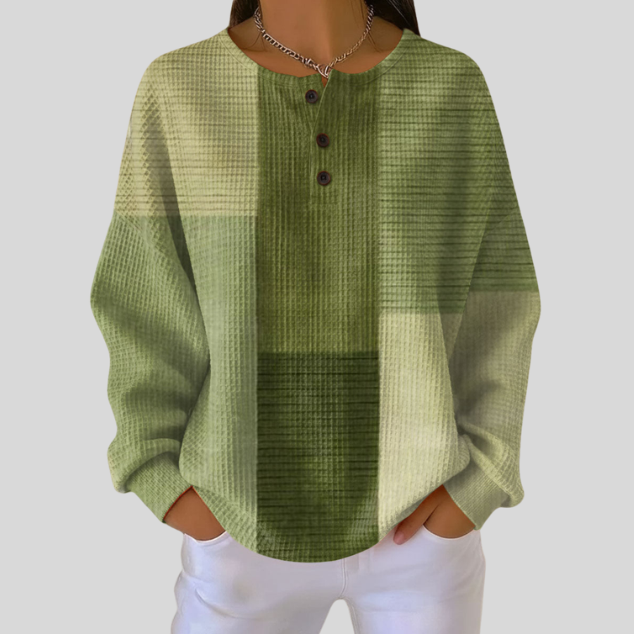 Ellen | Waffle-Textured Henley Top