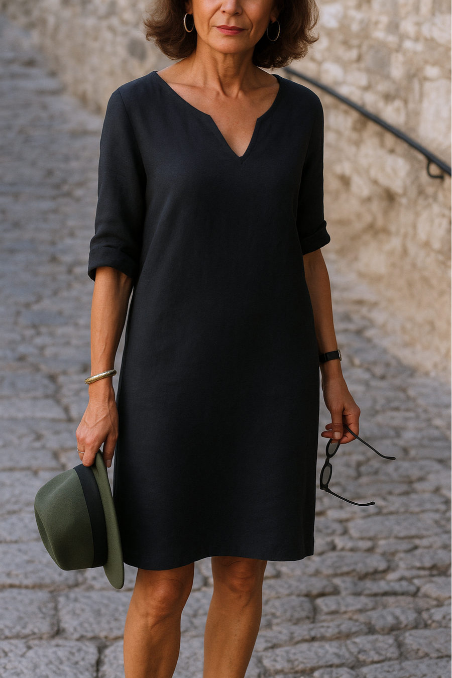 ADRIANA | Flowing Dress with V-Neck and Elegant Line for Every Moment of the Day