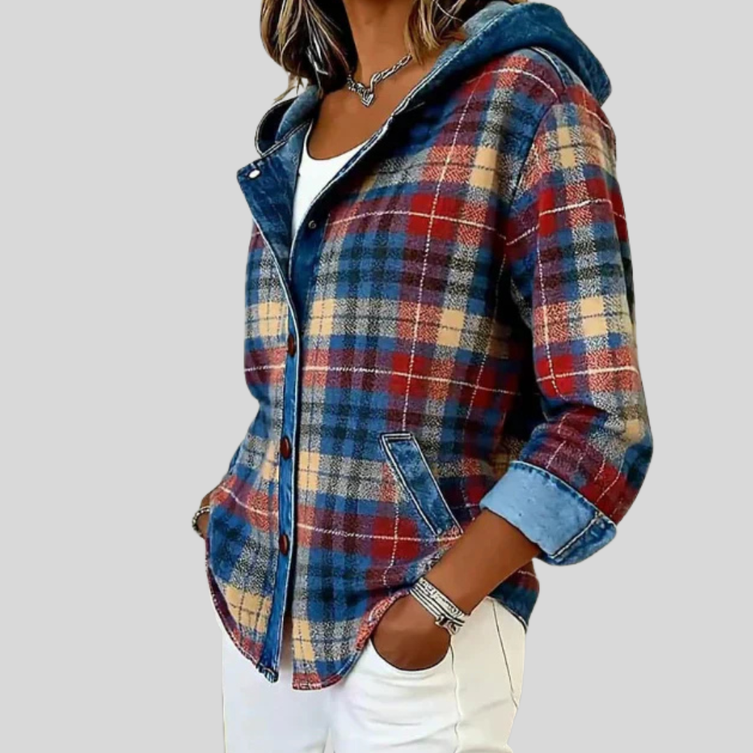 Denise | Hooded Checked Jacket