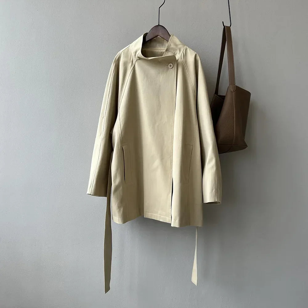 Women's Stand Collar Trench Coat