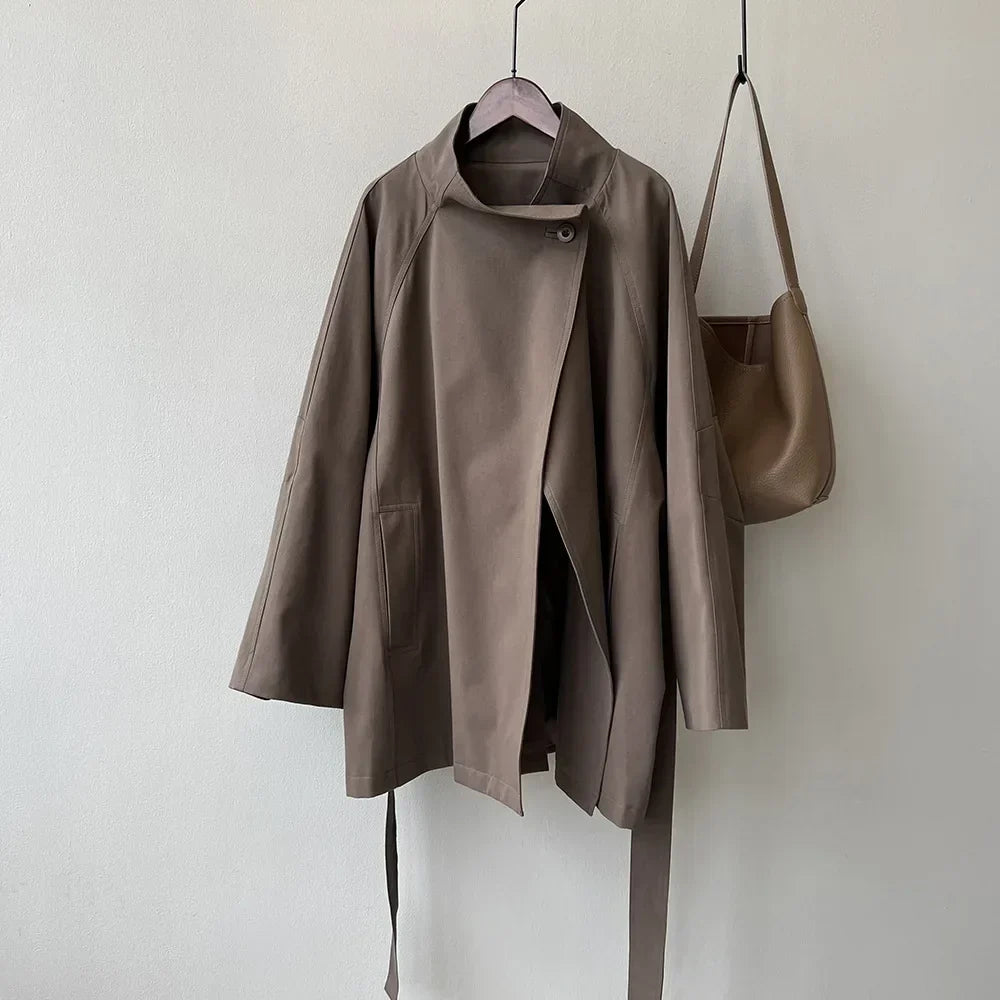 Women's Stand Collar Trench Coat