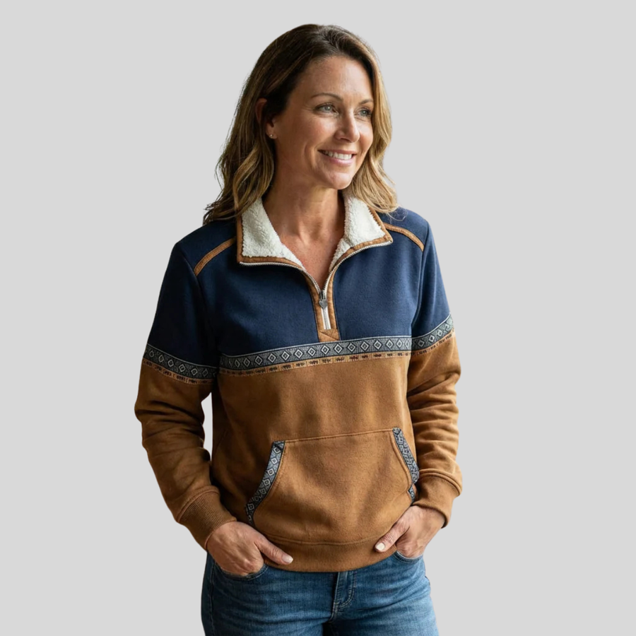 Cassandra | Sherpa Collar Half-Zip Pullover