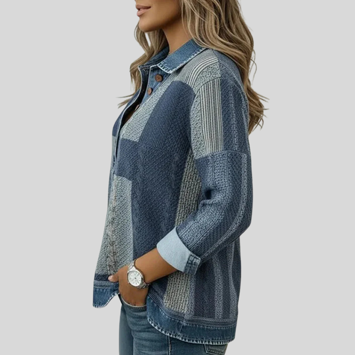 Colleen | Patchwork Collared Pullover