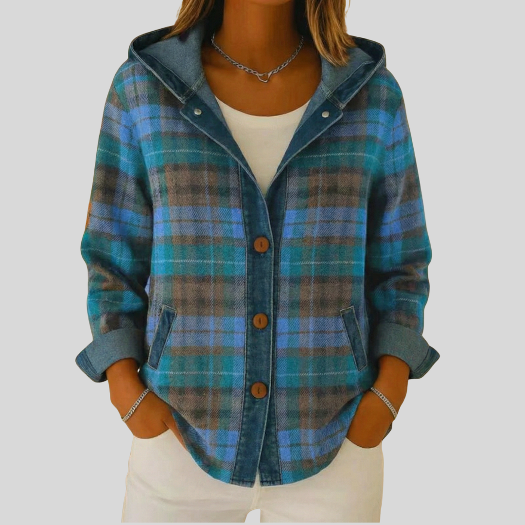 Greta | Hooded Plaid Shacket
