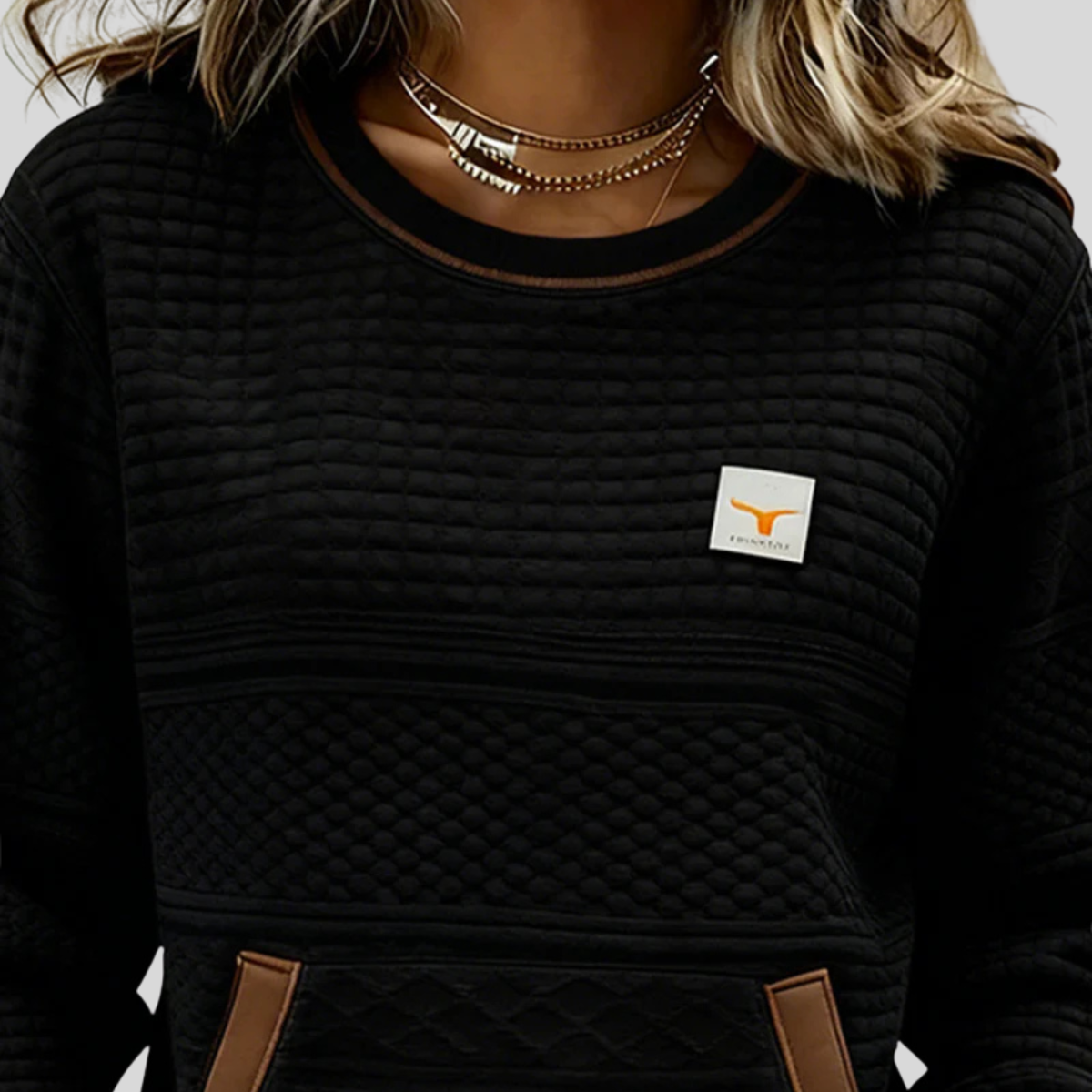 Catherine | Textured Colorblock Sweatshirt