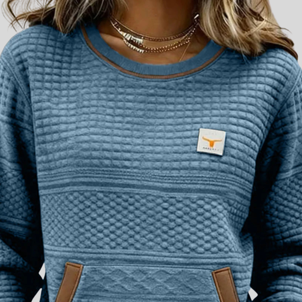 Catherine | Textured Colorblock Sweatshirt