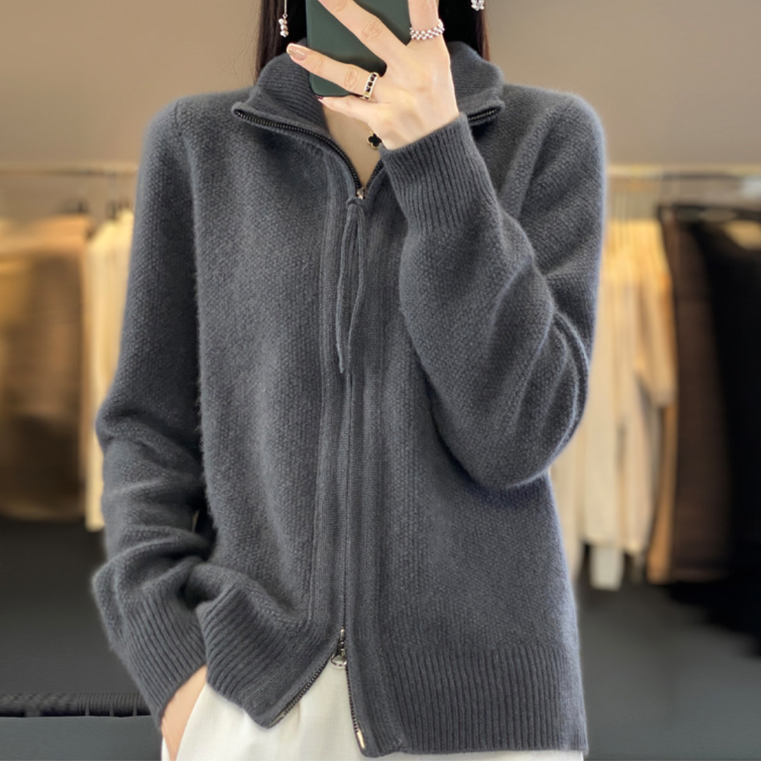 LUNA™ - ELEGANT KNIT ZIP-UP CARDIGAN