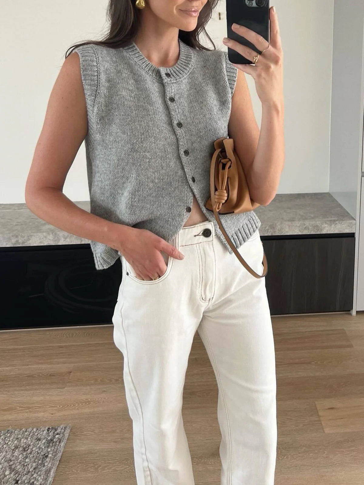 Button Up Sweater Vest