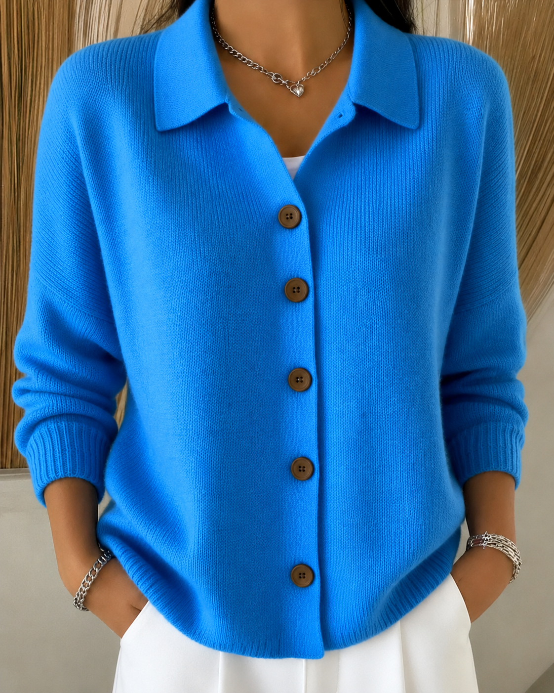 SIENNA™ - ELEGANT BUTTON COLLAR CARDIGAN