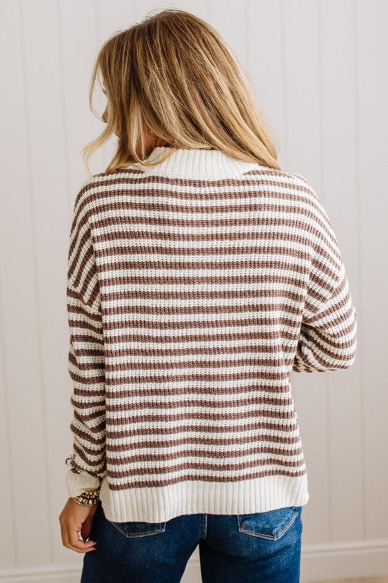 Kelly Half Zip Striped Sweater