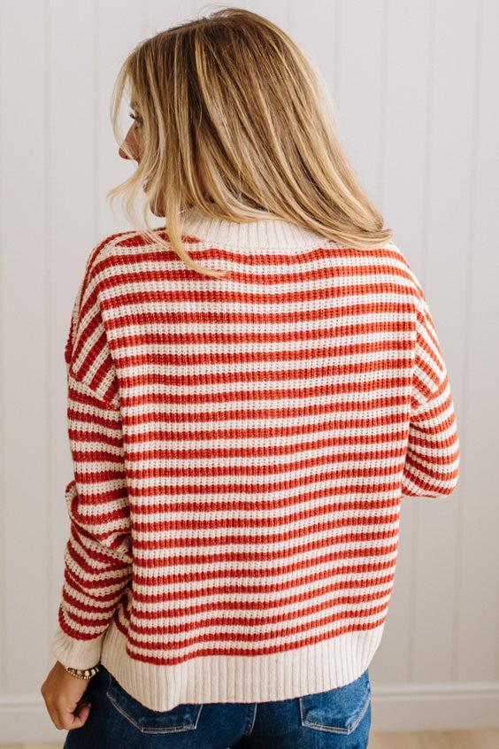 Kelly Half Zip Striped Sweater