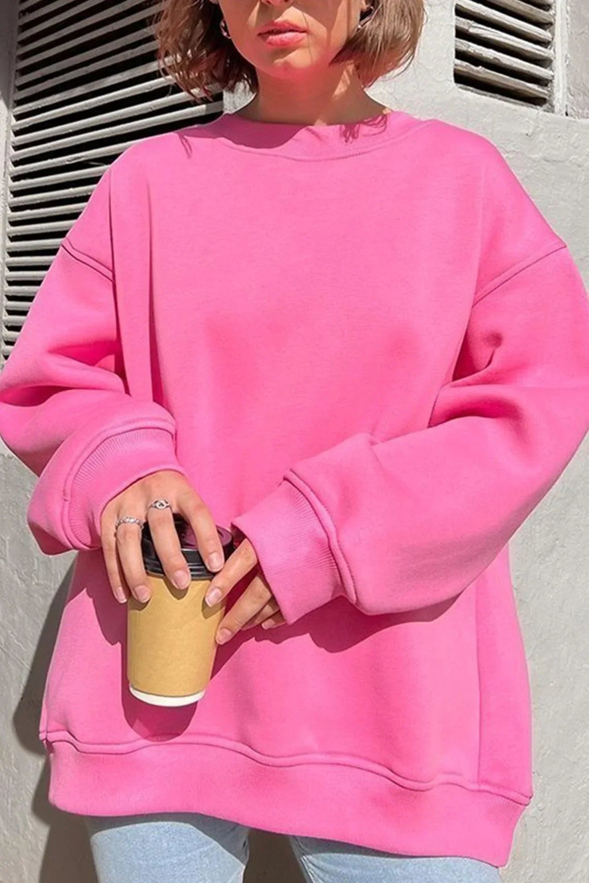 Women's Oversized sweatshirt with round neck