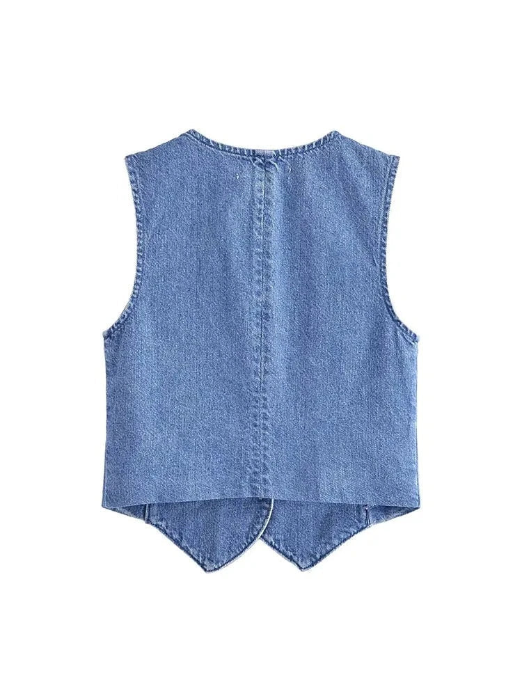 Modelo Denim Waistcoat
