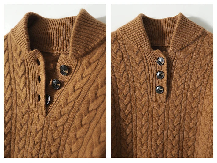 Arden Button-Up Cashmere Sweater