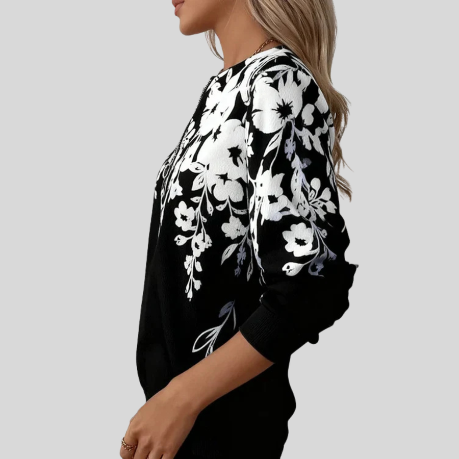 Gillian | Floral Zip-Neck Sweatshirt