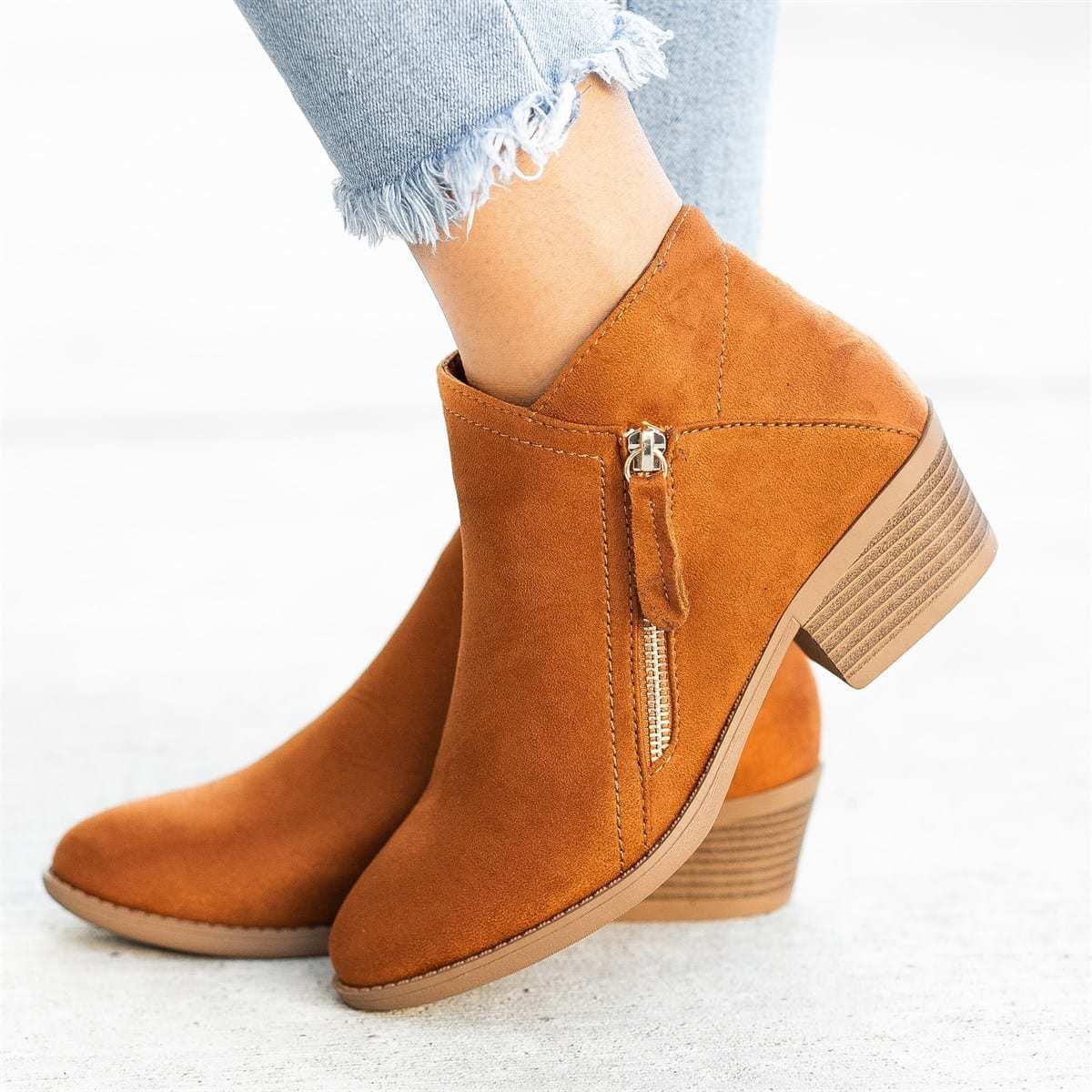 Women's Short Suede Ankle Boots