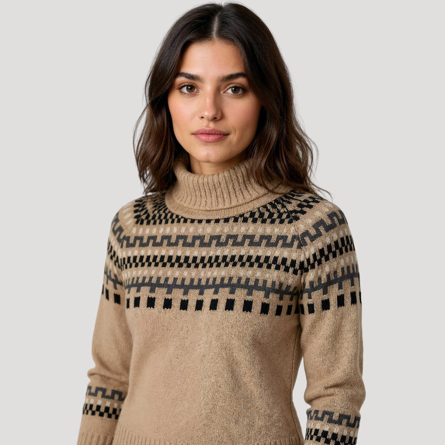 Fair isle chunky knit oversized winter jumper for Women