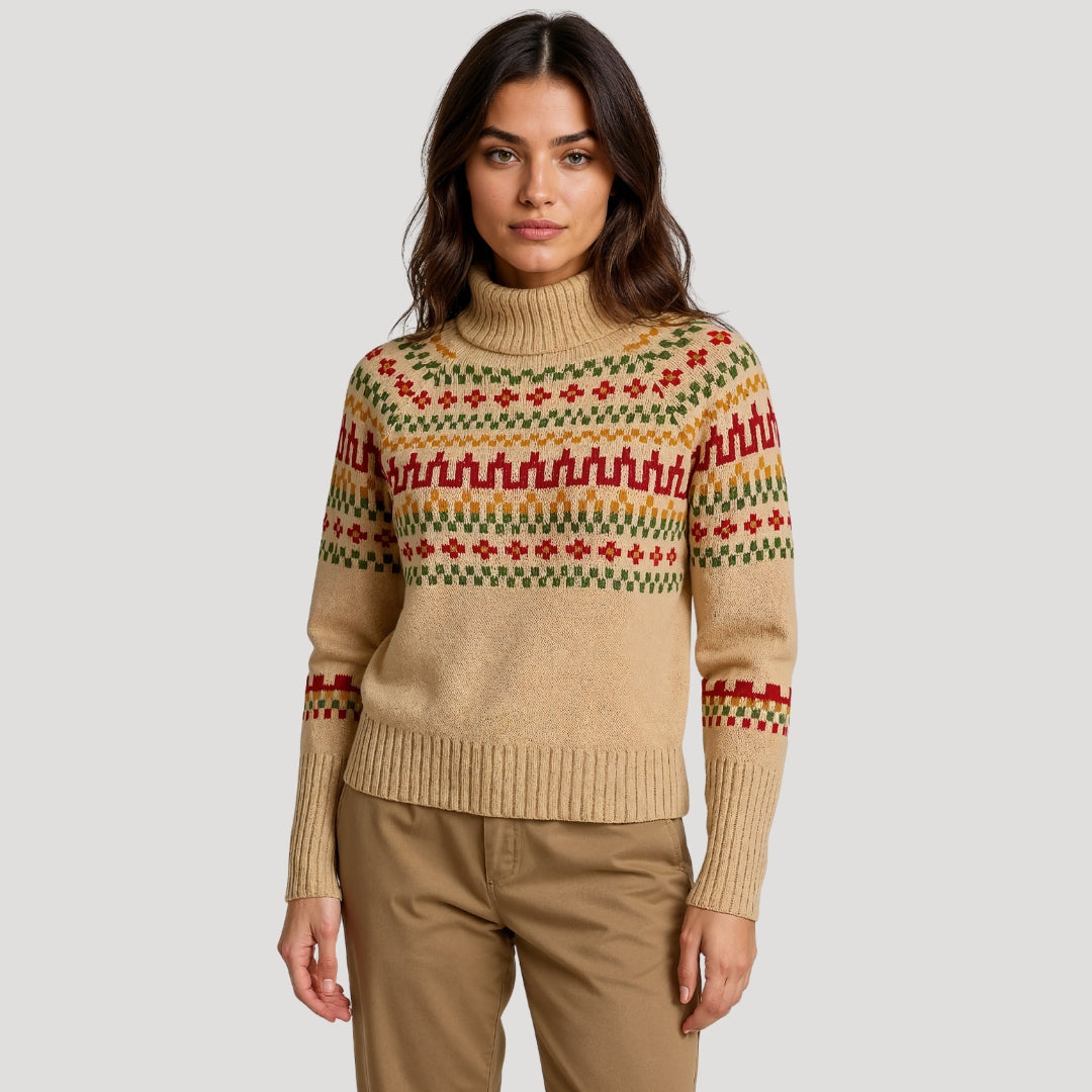Fair isle chunky knit oversized winter jumper for Women