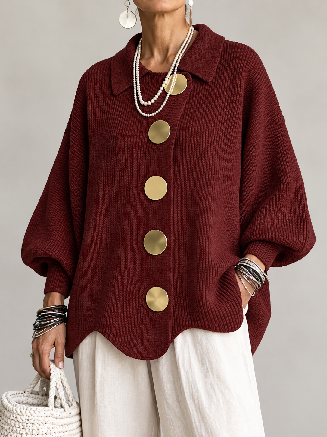 ARDELLE™ - OVERSIZED COLLARED CARDIGAN