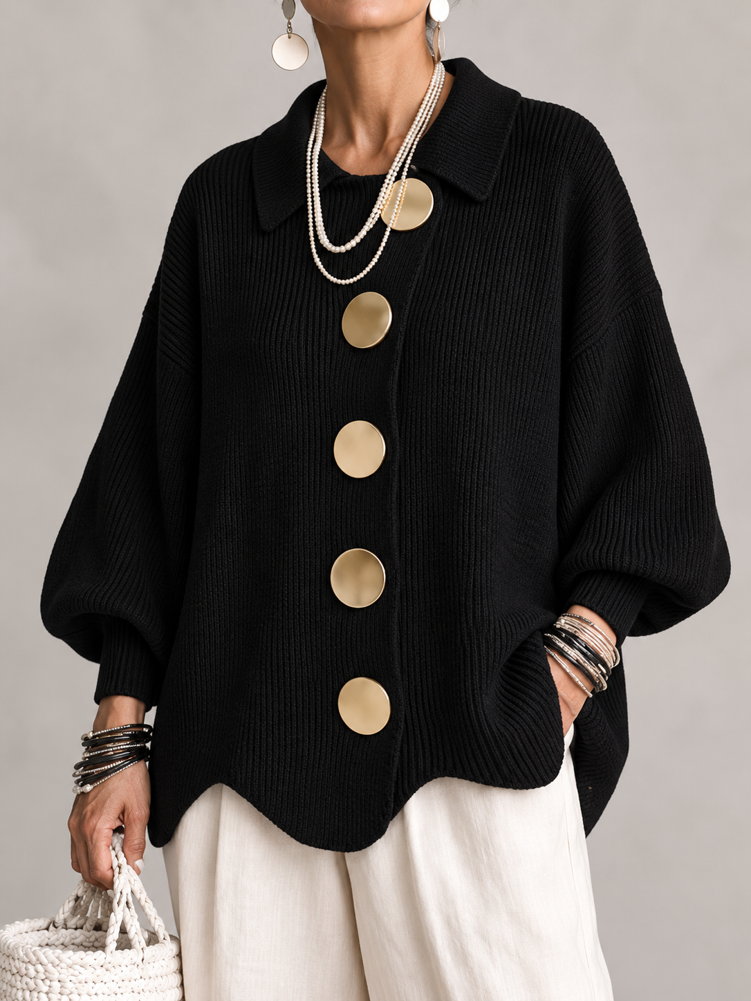 ARDELLE™ - OVERSIZED COLLARED CARDIGAN