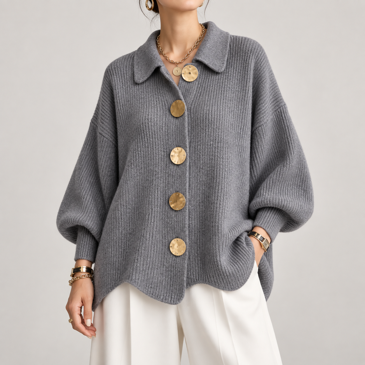 ARDELLE™ - OVERSIZED COLLARED CARDIGAN