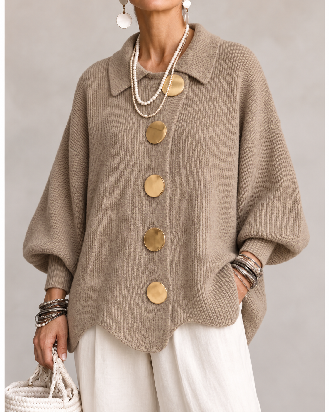 ARDELLE™ - OVERSIZED COLLARED CARDIGAN