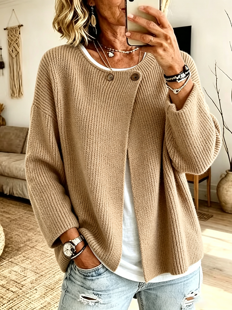 Natalie™ | Asymmetrical Knit Cardigan
