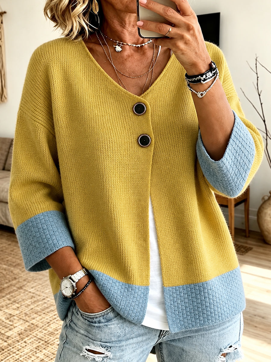 Jennifer™ | Color-block Knit Cardigan
