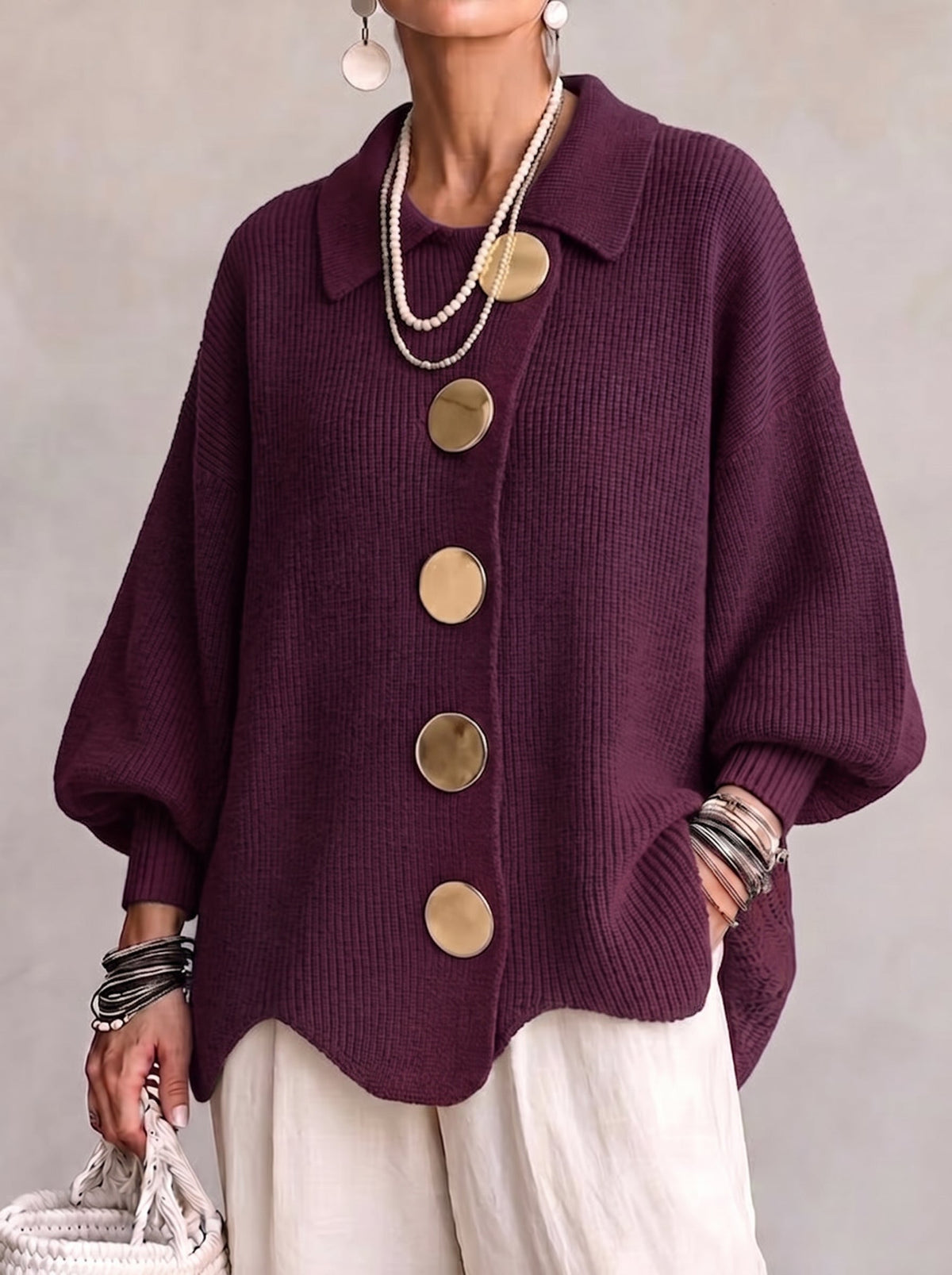ARDELLE™ - OVERSIZED COLLARED CARDIGAN