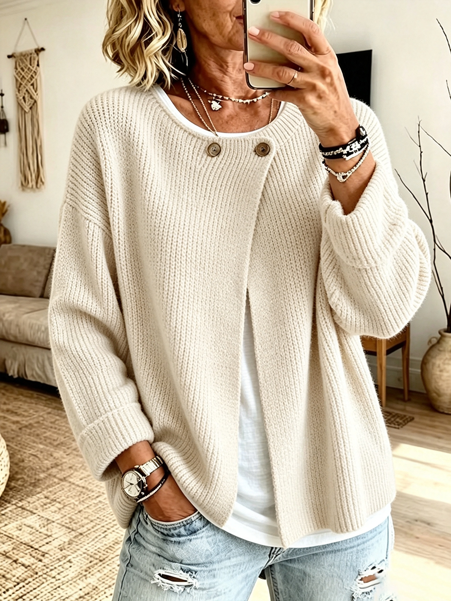 Natalie™ | Asymmetrical Knit Cardigan