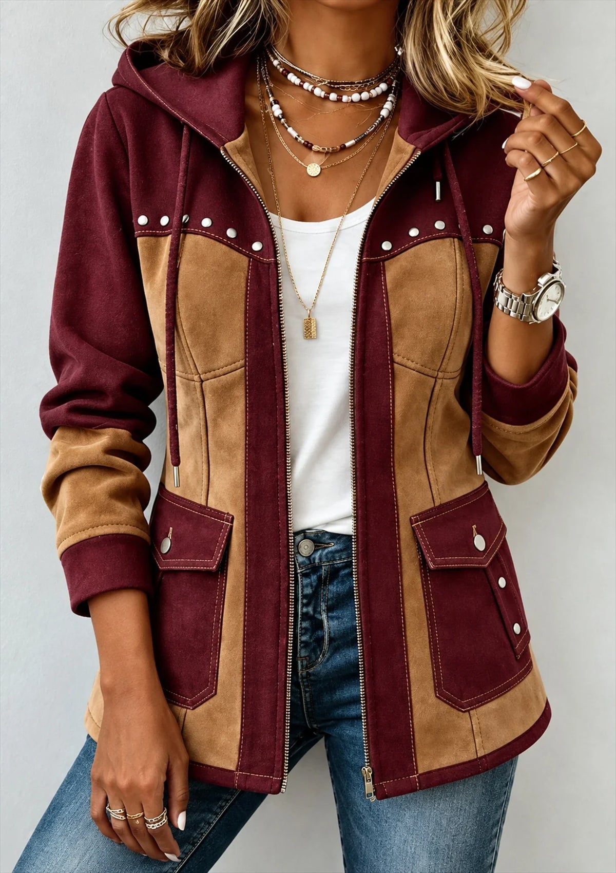Véronique | Two-Tone Hooded Jacket
