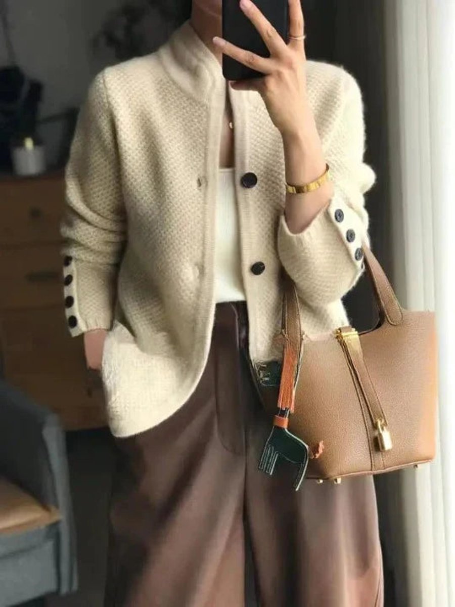 PENELOPE™ - ELEGANT BUTTON COZY CARDIGAN