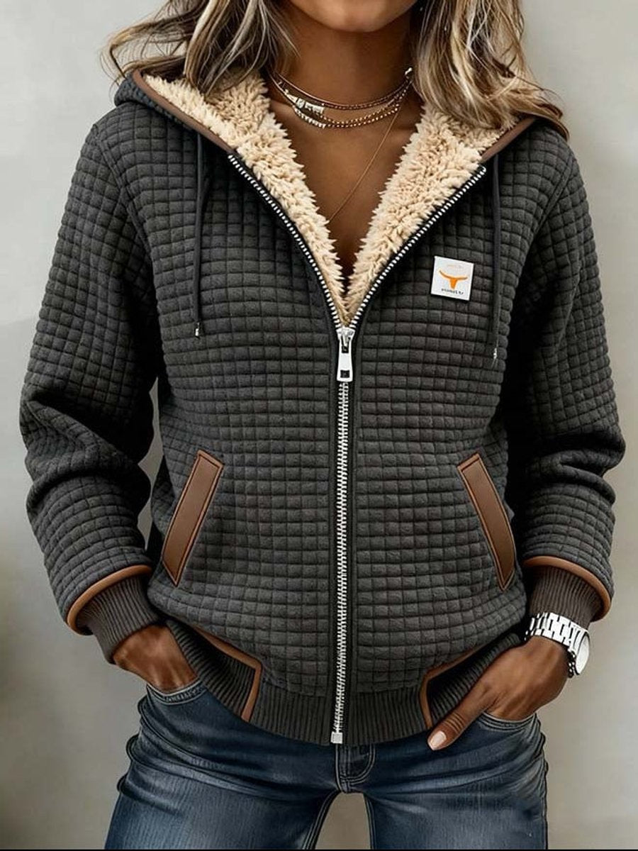 Cynthia | Cozy Sherpa-Lined Zip-Up Hooded Jacket