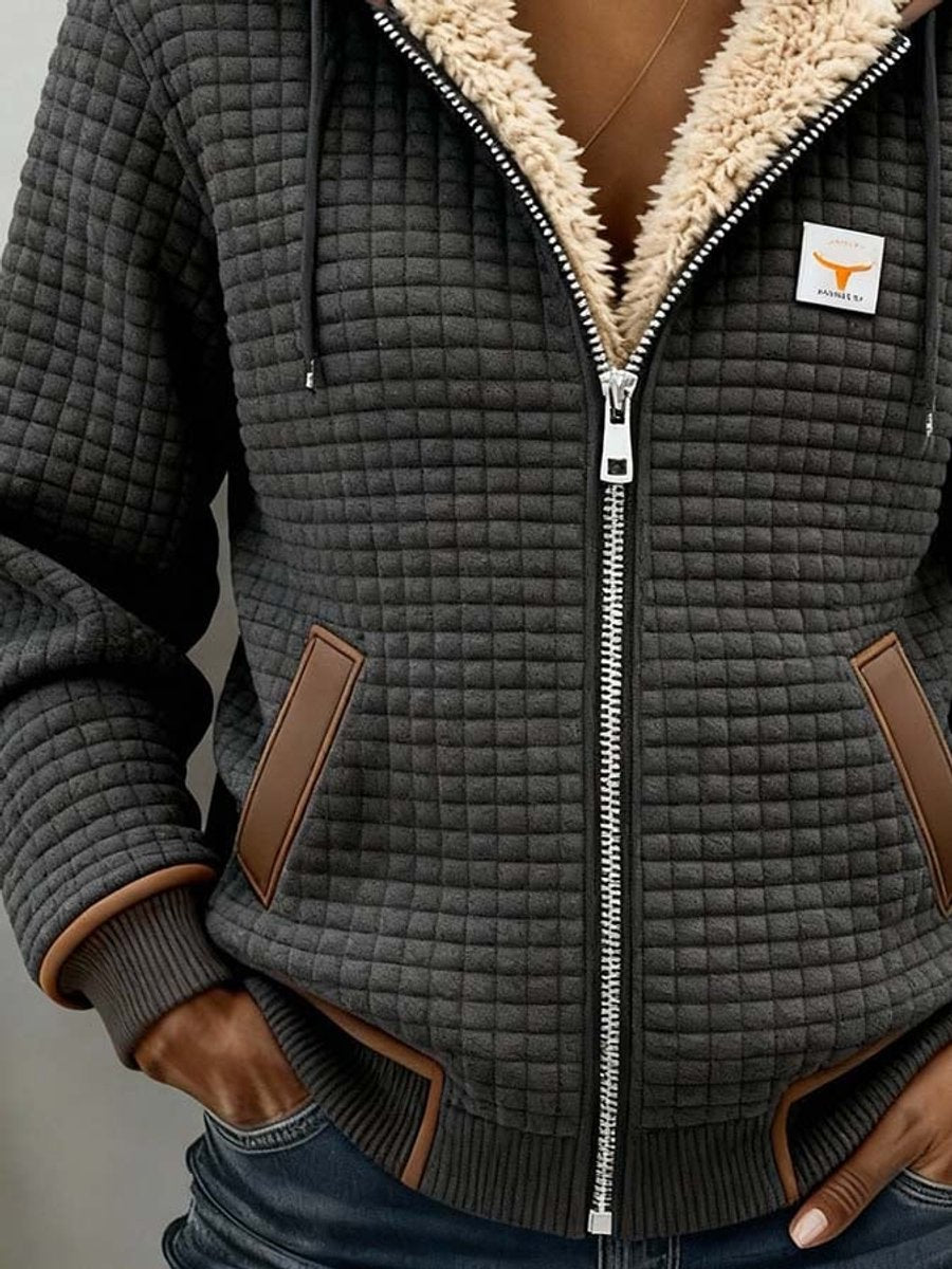 Cynthia | Cozy Sherpa-Lined Zip-Up Hooded Jacket